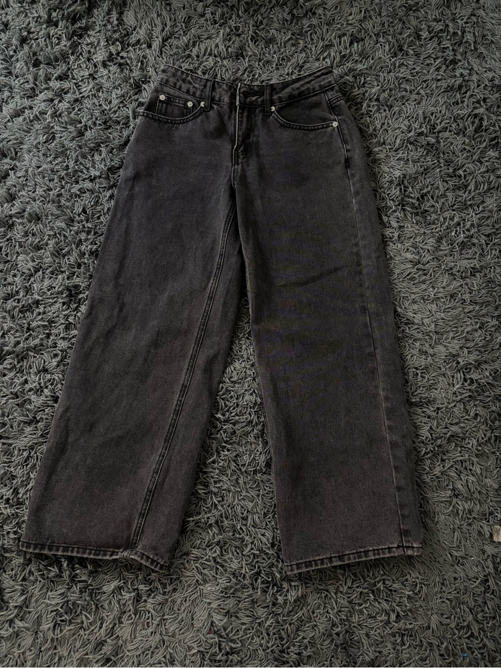 NWOT Petite Edikted Black Wide Leg Jeans